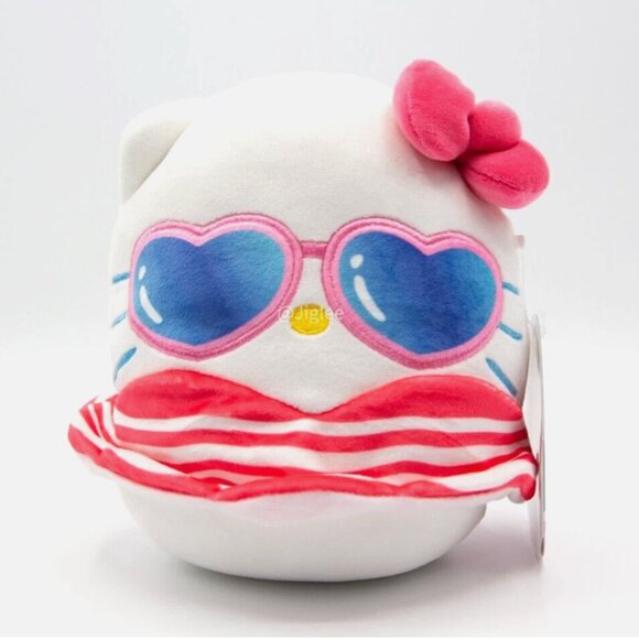 7” Hello Kitty in Beach Swimsuit Summer Sanrio Squishmallows KellyToy BNWT - Picture 1 of 4